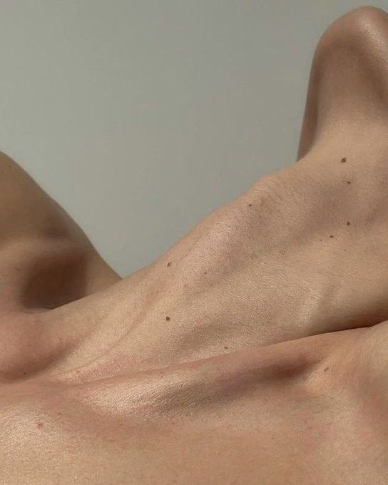 Neck and collarbone in soft side light.